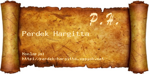 Perdek Hargitta névjegykártya